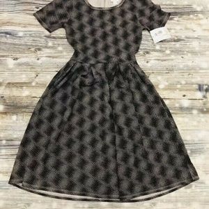 XS LuLaRoe Amelia Dress Noir Blanc Black White